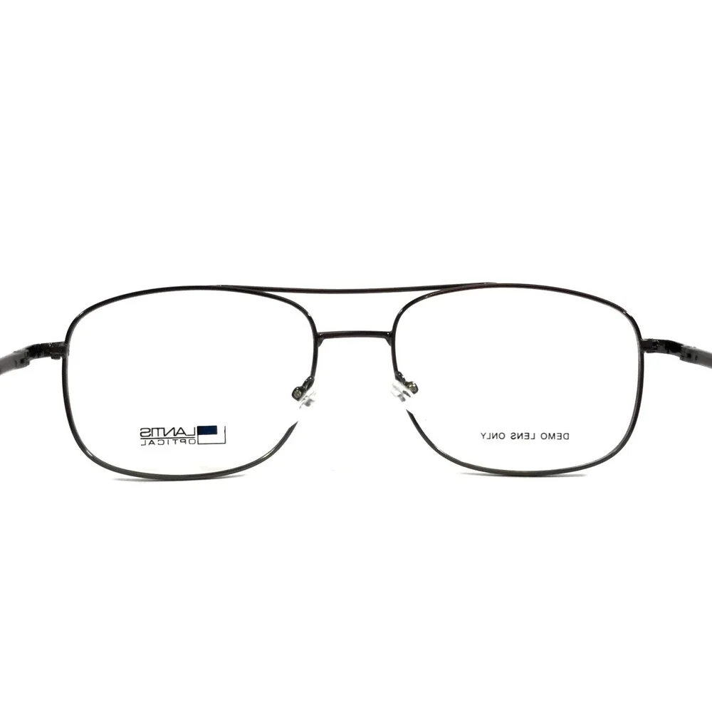 Lantis Optical Eyeglasses Frames L7009 GUN Gunmetal Aviator Wire Rim 58-19-150